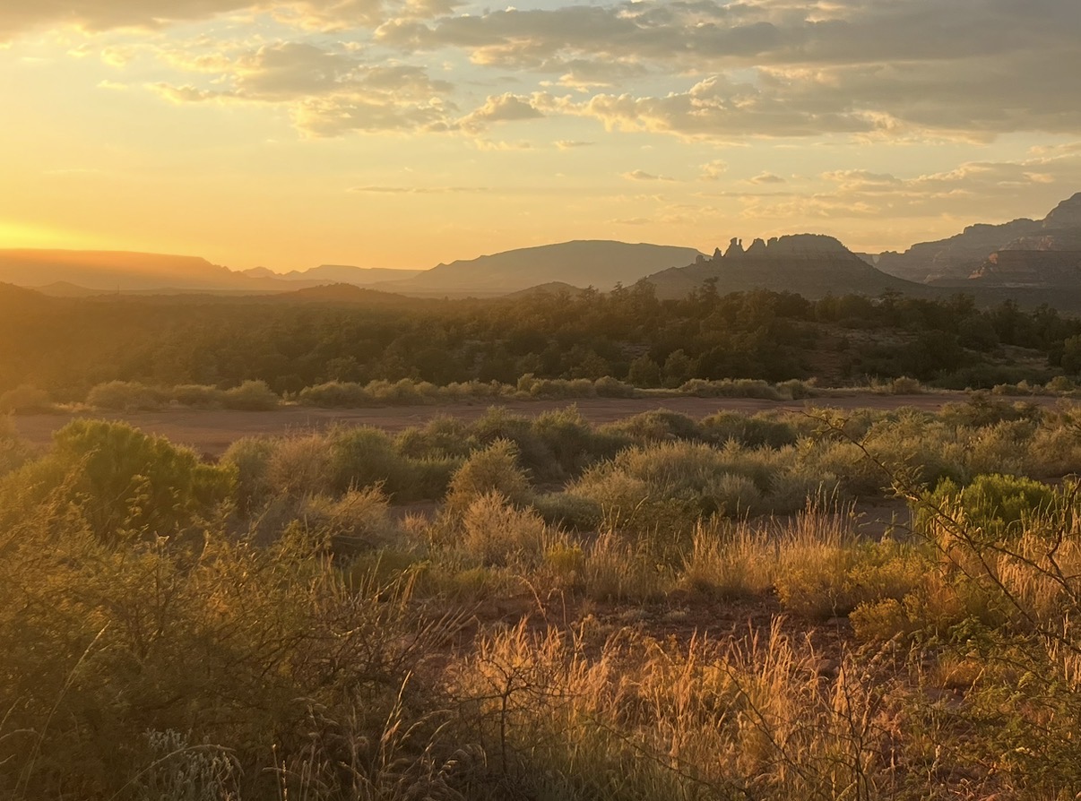 Sedona red rocks at sunset